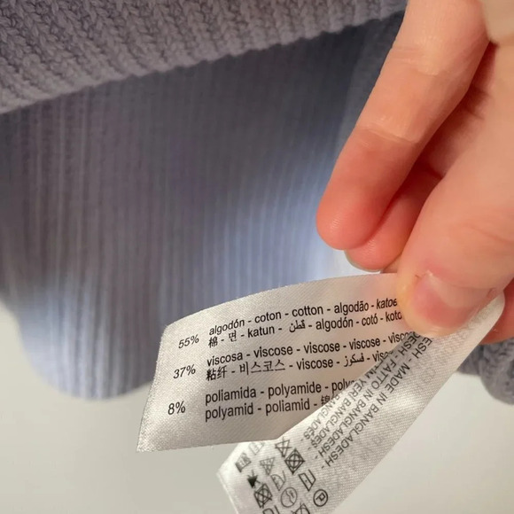 Zara V Neck Knit  Ribbed Sleeveless Sweater Vest Periwinkle Blue Size Medium - Picture 6 of 6